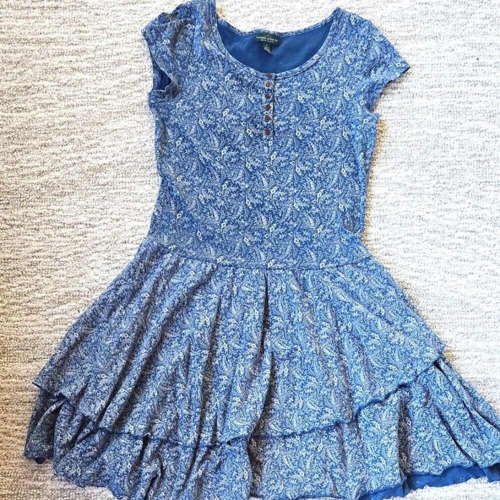 Lauren Jeans Co. cotton jersey cap sleeve dress